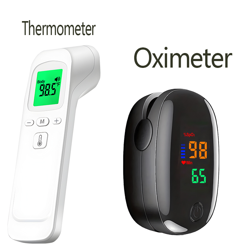 Digital Thermometer Infrared - 非接触型赤外線額温計（摂氏・華氏表示対応）、携帯型電子赤外線温度計、医療用指先パルスオキシメーター