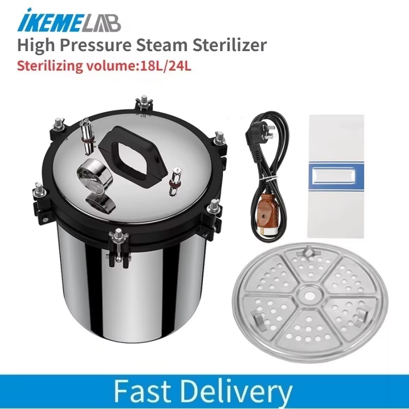 Medical Lab Usa - IKEME 18/24L ポータブルオートクレーブマシン 電気加熱 医療歯科研究所用 歯科オートクレーブ