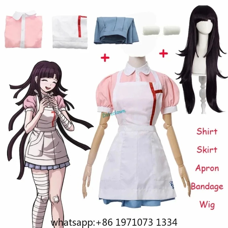 Medical Lab Uniform - ダンガンロンパ つみきみかん コスプレ衣装 ウィッグ付き アニメ ハロウィン