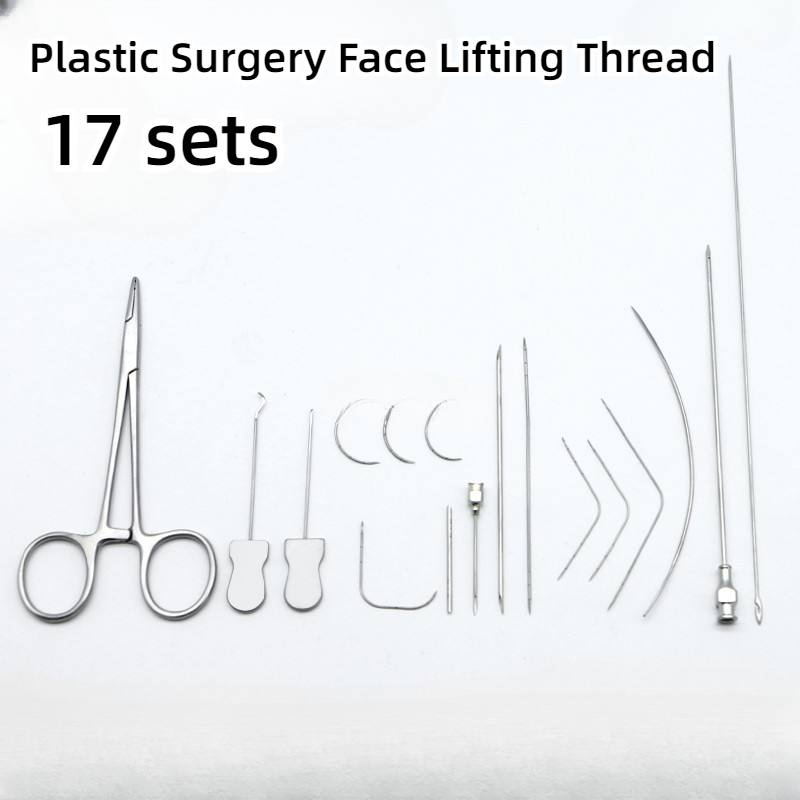 Surgical Instrument Set - SMASフェイスリフティング糸手術器具シャープニードルフェイスリフティング用顔面筋膜リフティング17セットツール