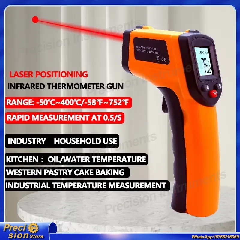 Digital Thermometer Infrared - 赤外線温度計ガン非接触レーザー温度計ハンドヘルドデジタルパイロメーターLCDディスプレイ工業用調理用