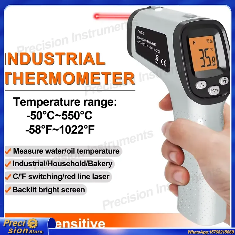 Digital Thermometer Infrared - CX6050 ハンドヘルド非接触赤外線温度計ガンデジタルレーザー温度計調理バーベキューオーブン食品安全用