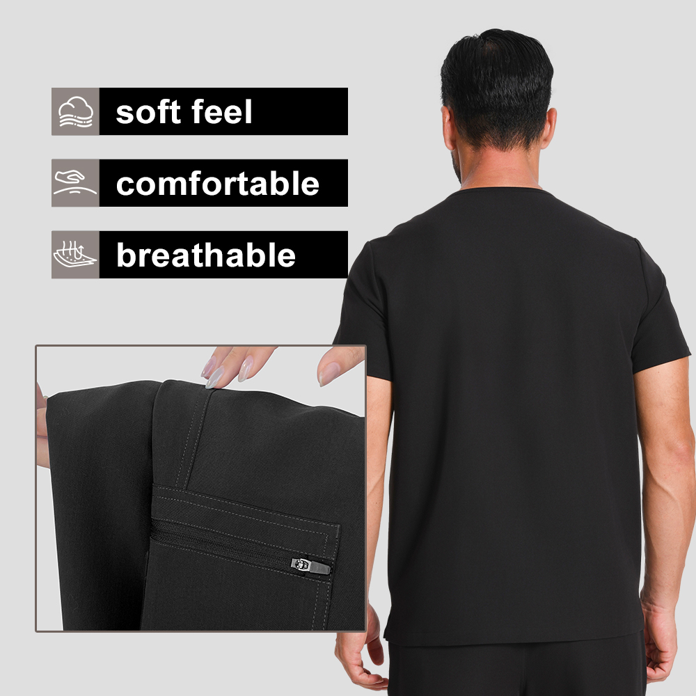 カンフースクラブ メンズ手術用ユニフォーム スクラブ Vネッ - Medical Lab Uniform のレビューと価格