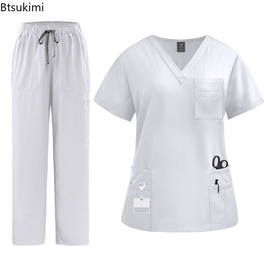 制服ナース女性スクラブショートトップパンツセットスパ美容院作 - Medical Lab Uniform のレビューと価格