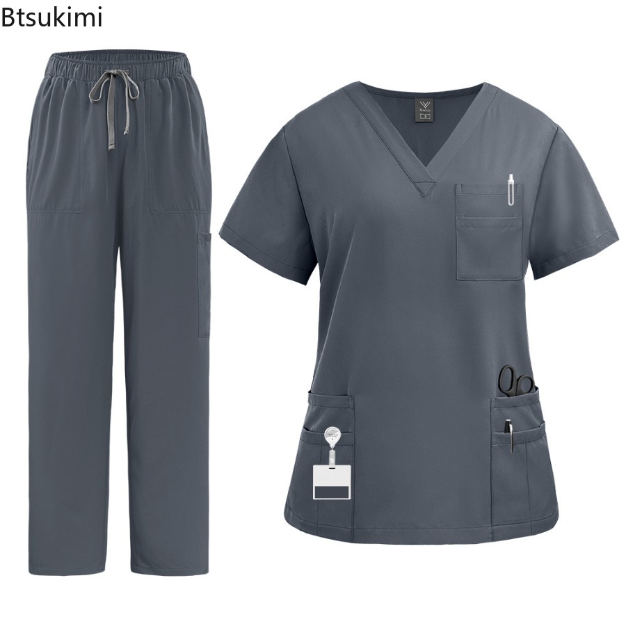 制服ナース女性スクラブショートトップパンツセットスパ美容院作 - Medical Lab Uniform のレビューと価格