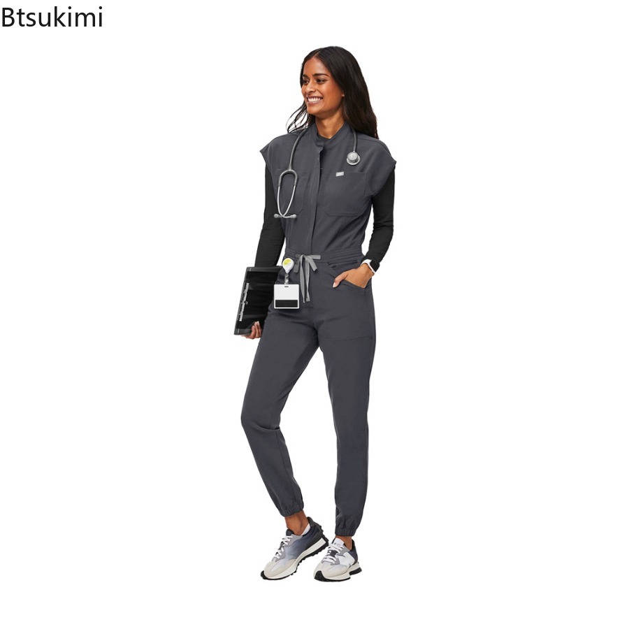 ファッションジッパージャンプスーツ医療制服医療サービス看護ロ - Medical Lab Uniform のレビューと価格