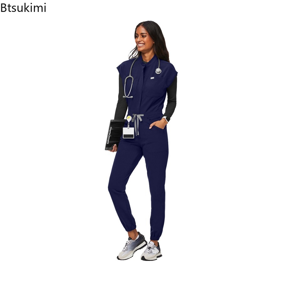 ファッションジッパージャンプスーツ医療制服医療サービス看護ロ - Medical Lab Uniform のレビューと価格
