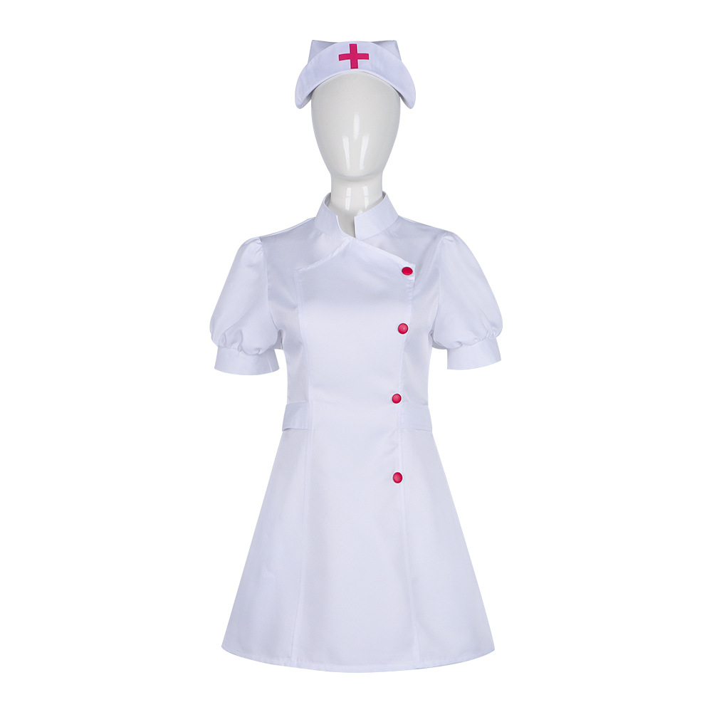 ナースドレスコスチュームセット女性用白半袖医療白衣ナースキャ - Medical Lab Units のレビューと価格