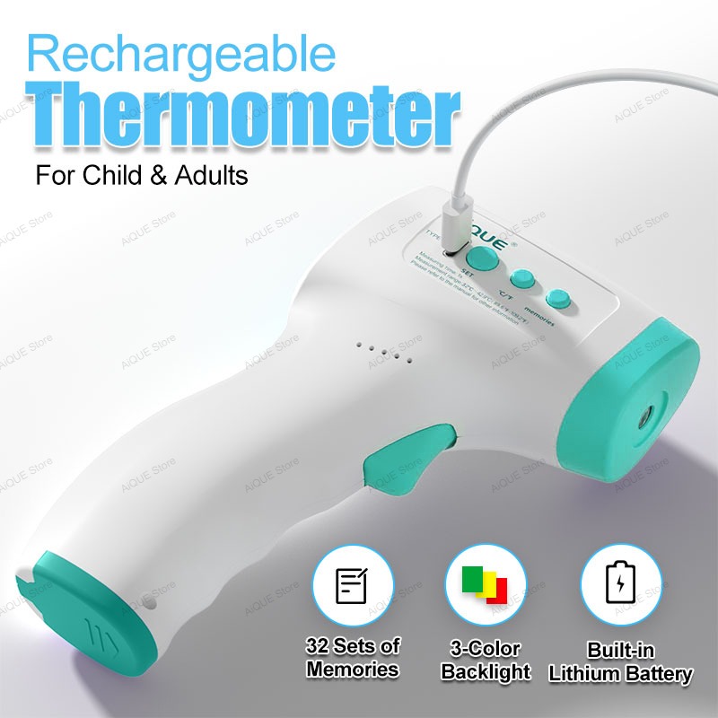 AiQUE充電式デジタル ℃ ℉   体温計 発熱 LED  - Digital Thermometer Infrared のレビューと価格