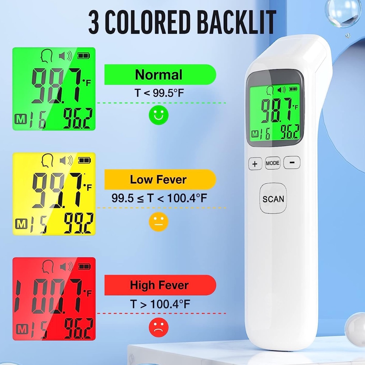 大人と子供用の体温計、非接触式額体温計、発熱警告、即時正確な - Digital Thermometer Infrared のレビューと価格