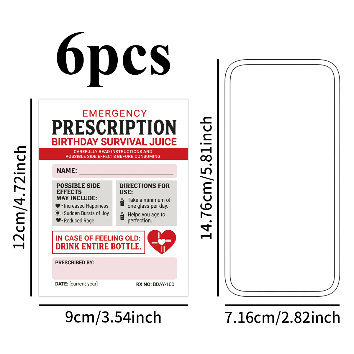 6個入り 楽しい緊急処方箋誕生日ワインボトルラベル、手書き名 - Medical Label のレビューと価格