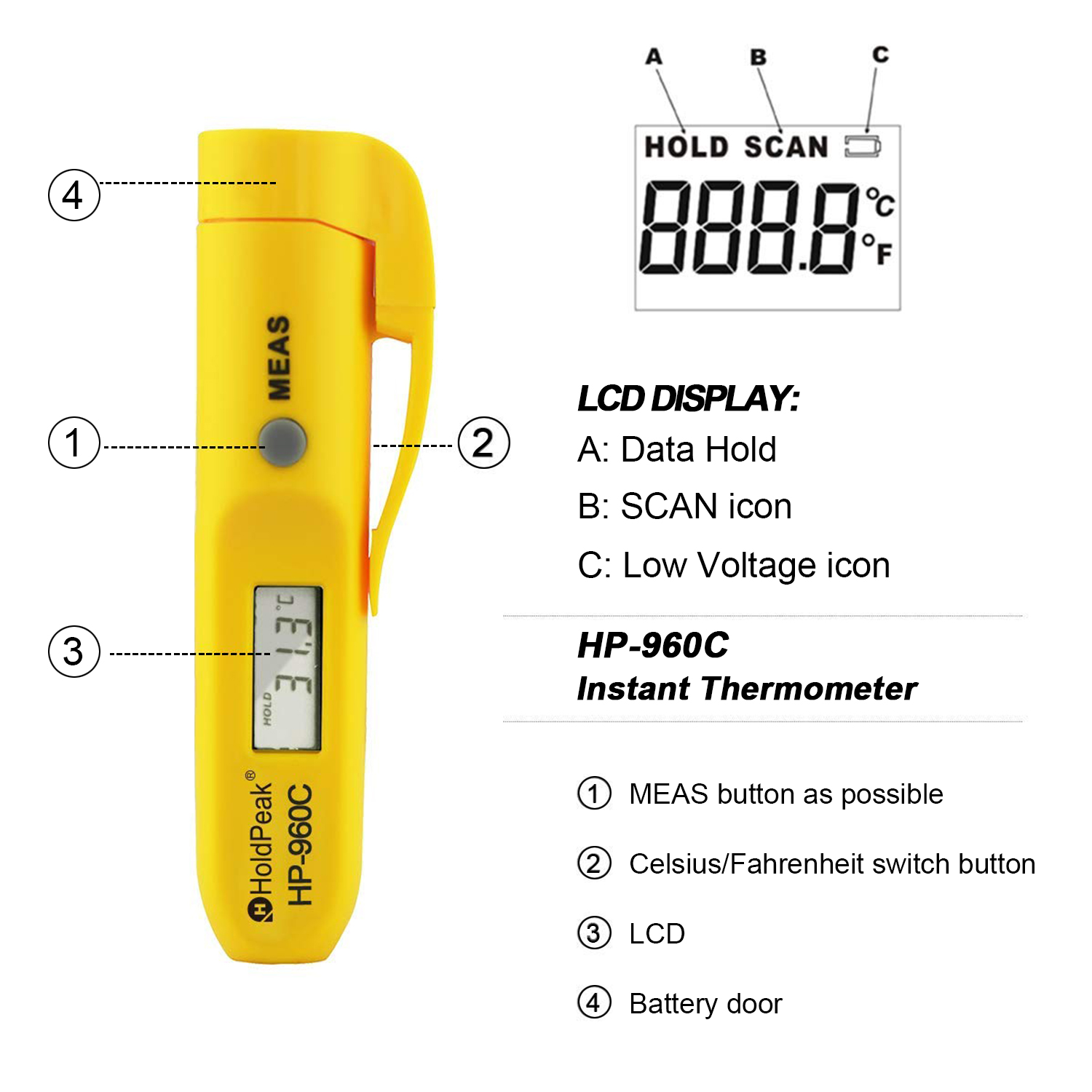HP-960C ミニポケット赤外線温度計ペン型デジタル温度計 - Digital Thermometer Infrared のレビューと価格