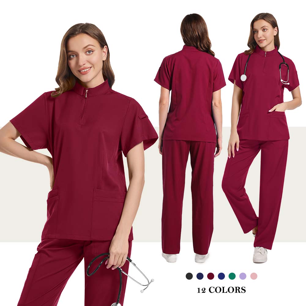 ストレッチスクラブ女性セット医療制服女性外科トップスパンツ歯 - Medical Lab Uniform のレビューと価格