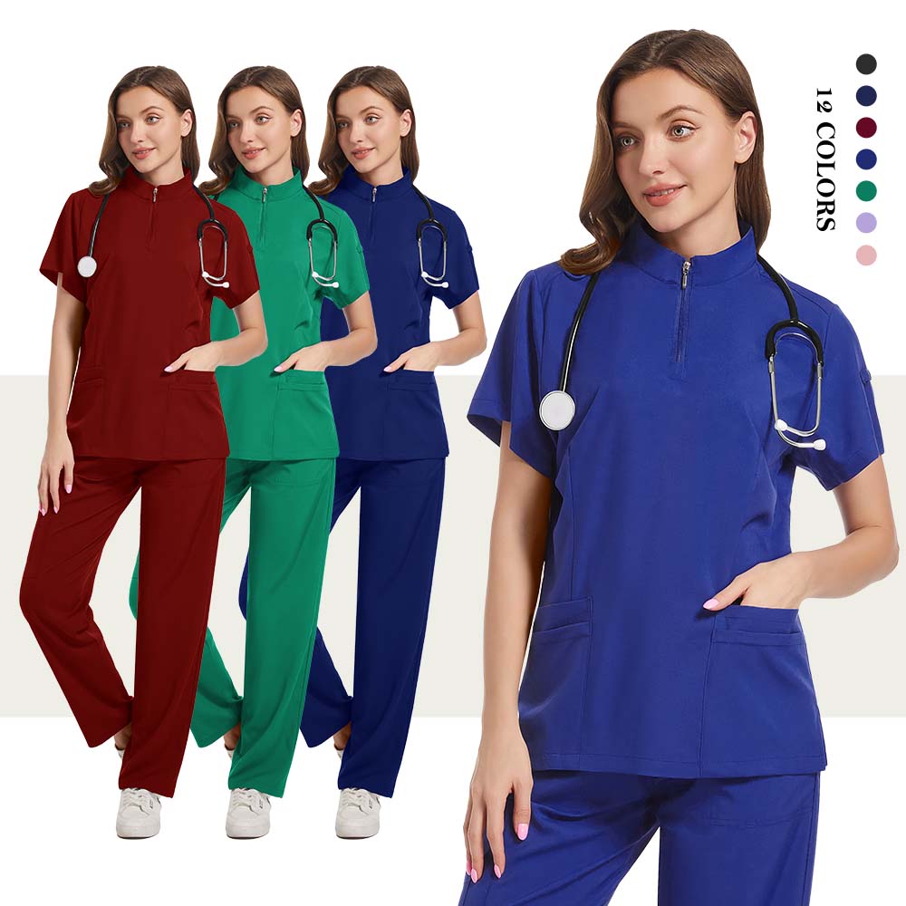 ストレッチスクラブ女性セット医療制服女性外科トップスパンツ歯 - Medical Lab Uniform のレビューと価格