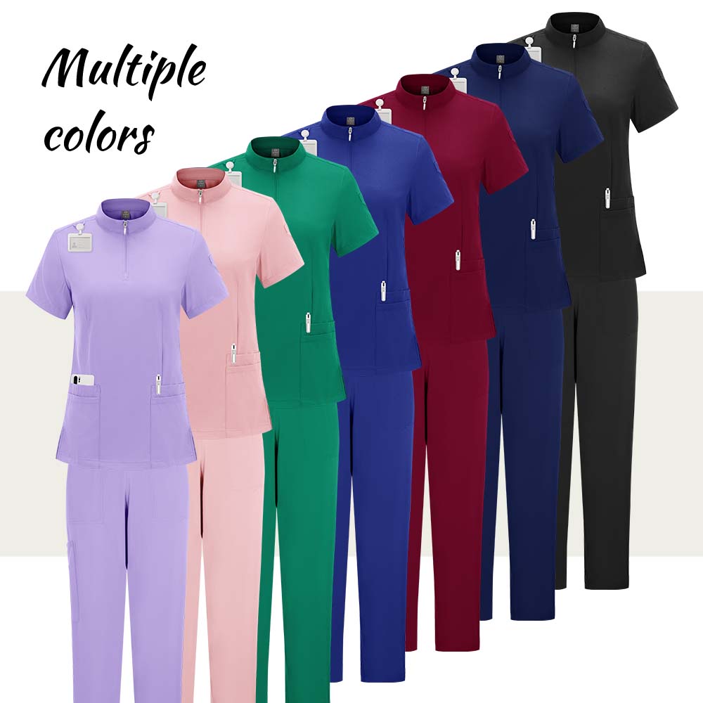 ストレッチスクラブ女性セット医療制服女性外科トップスパンツ歯 - Medical Lab Uniform のレビューと価格