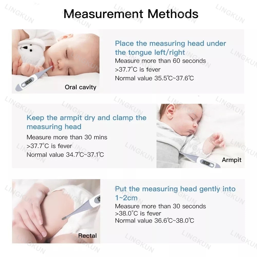 大人用体温計、発熱用ソフトヘッドデジタル口腔体温計、15秒の - Digital Thermometer Infrared のレビューと価格
