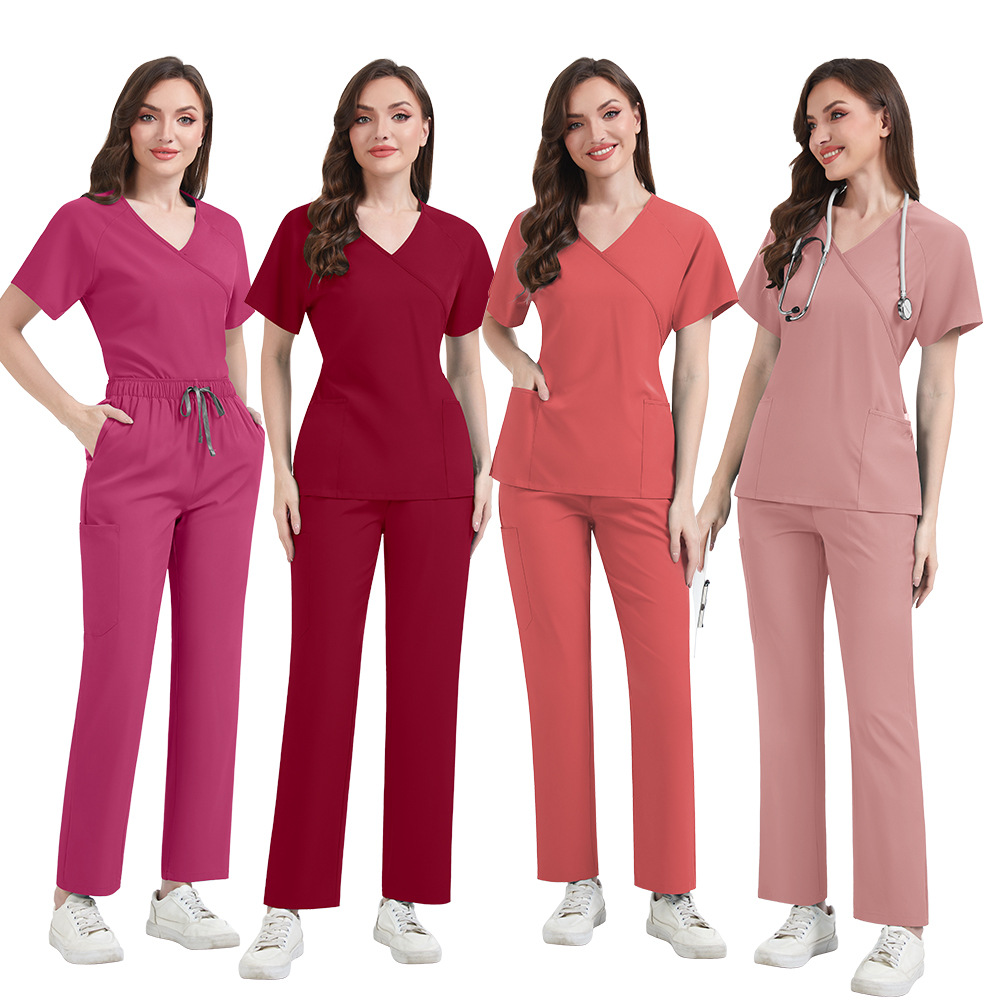 スリムフィット女性スクラブセット病院医療制服看護師アクセサリ - Medical Lab Uniform のレビューと価格
